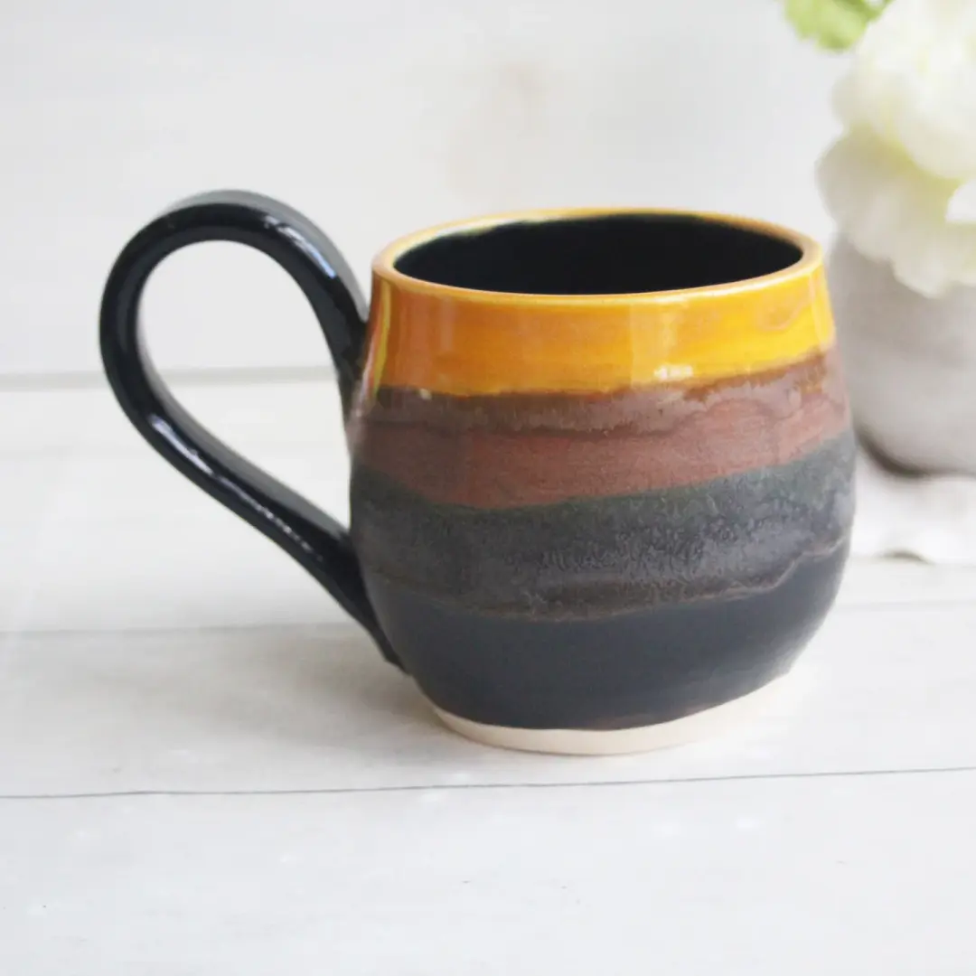 Desert Sunset Wheel-Thrown Stoneware Mug (14 oz)