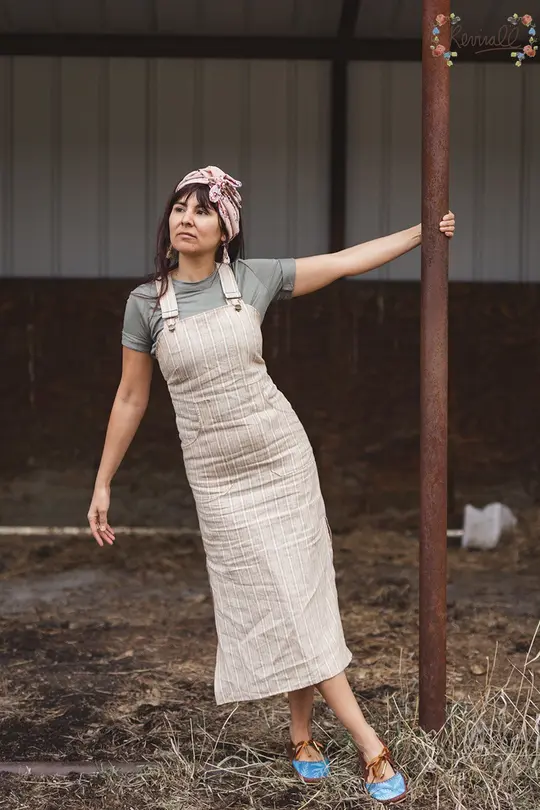 Long Linen Jumper in Nantucket-XS