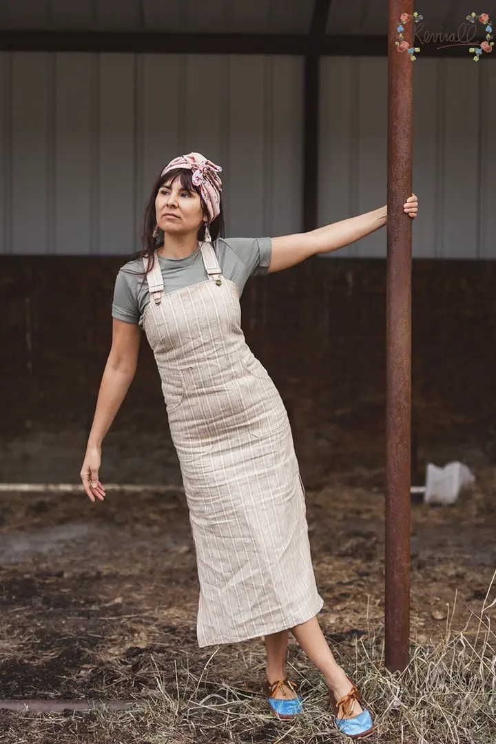 Long Linen Jumper in Nantucket-XS