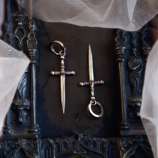 Ritual Dagger Huggie Earrings