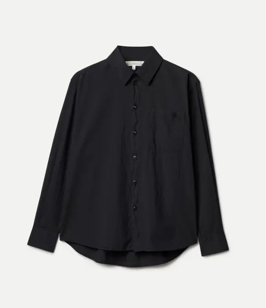Lightweight Cotton Poplin Relaxed Fit Long Sleeve Shirt