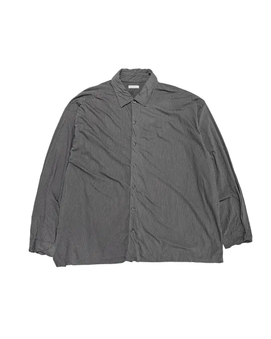KANEMASA PHIL 46G Stripe Artisan Shirt Charcoal Black Dye
