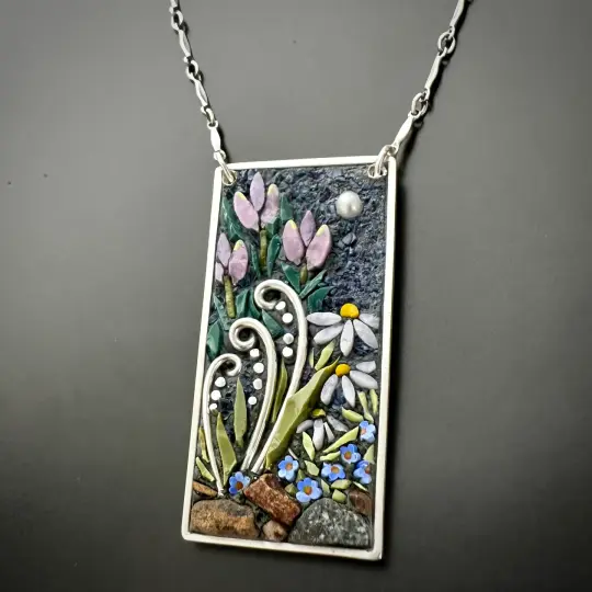 Night Garden with Tulips, Lily of Valley, Daisies and Forget-Me-Nots