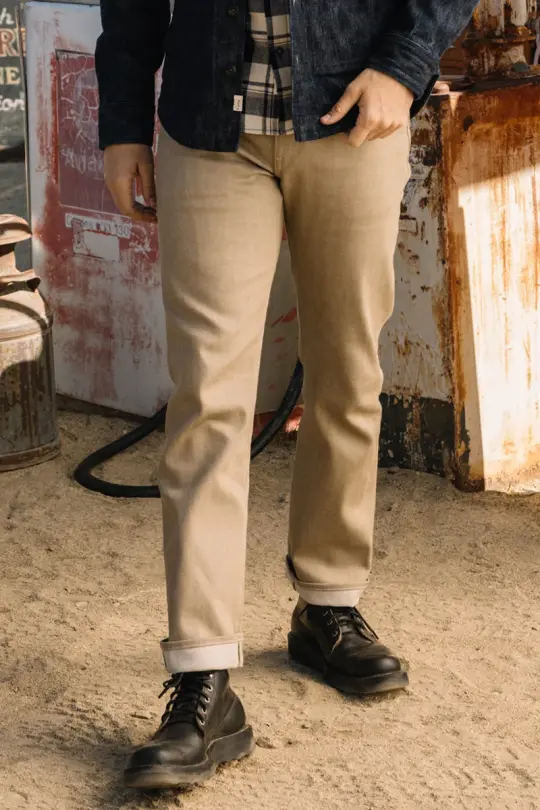 The Hammer Straight - Army Beige Raw 14oz Selvedge