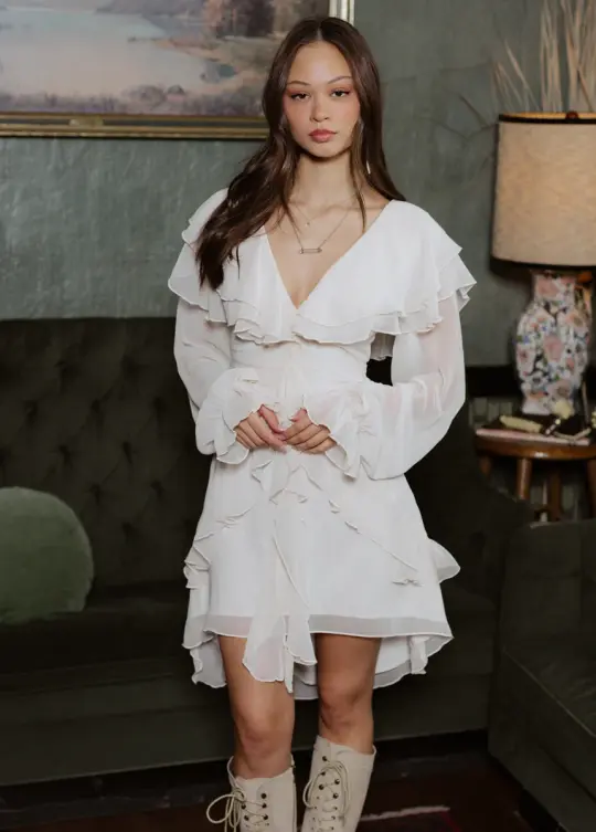 Elide Dress in Ecru