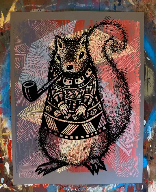 Pretentious Squirrel Screen Print