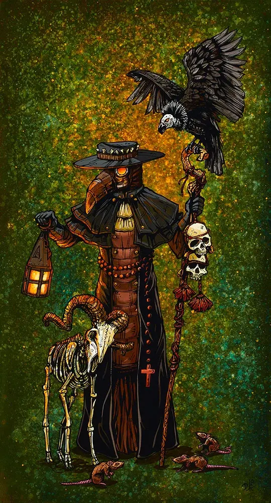 Plague Doctor Canvas Print - Medieval Plague Art by David Lozeau
