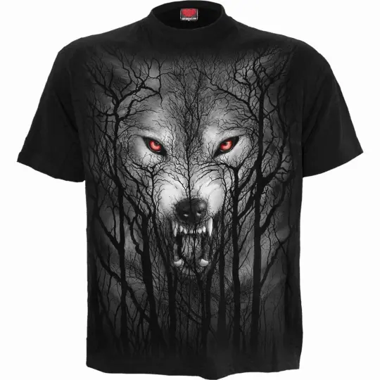 Forest Wolf T-Shirt Black - Top Quality 100% Cotton
