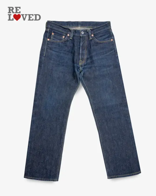 21oz Selvedge Denim Straight Cut Jeans - Indigo (IH-634S) Tag 32, Hemmed to 27.8"
