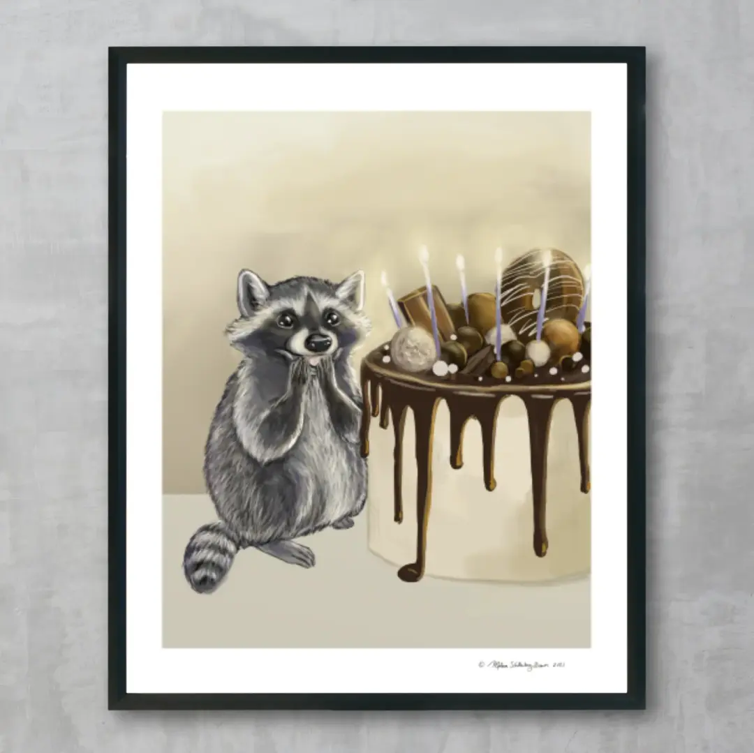 Surprised Raccoon Fine Art Print