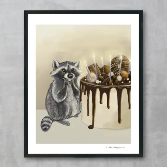 Surprised Raccoon Fine Art Print