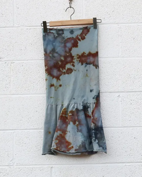 OOAK - Love Me 2 Times Mini Skirt / S / Organic Cotton / Ice Dye (307)