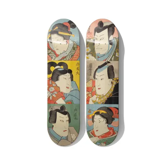Kuniyoshi Kabuki Actors Skateboard Art – Diptych