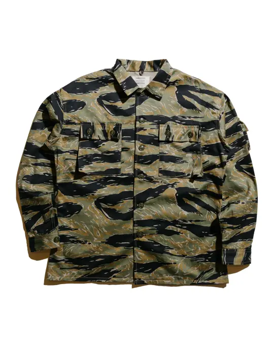 The Real McCoy's MS25001 Tiger Camouflage Shirt / Tadpole Green