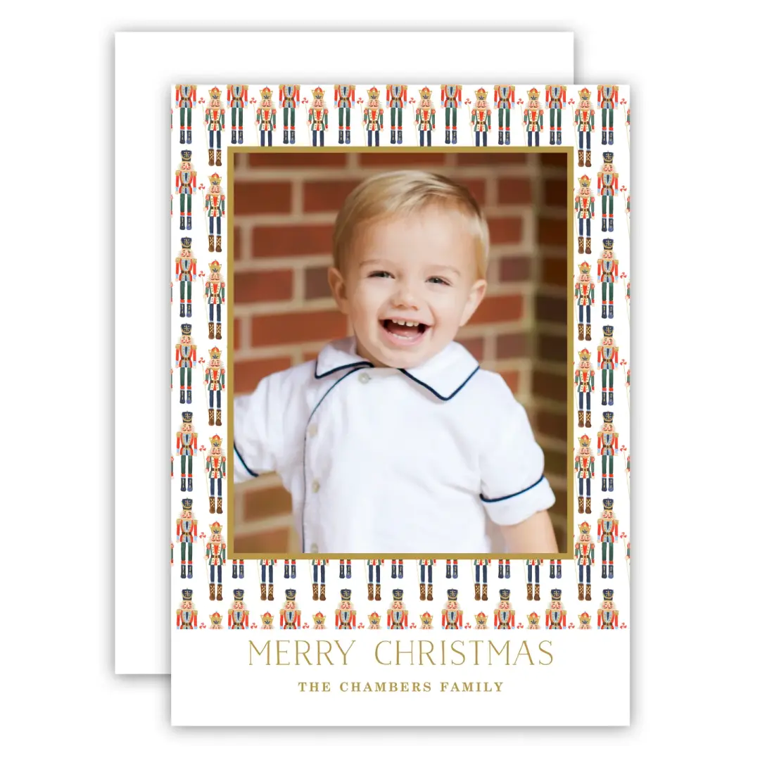 Watercolor Nutcracker Soldier Holiday Card #3