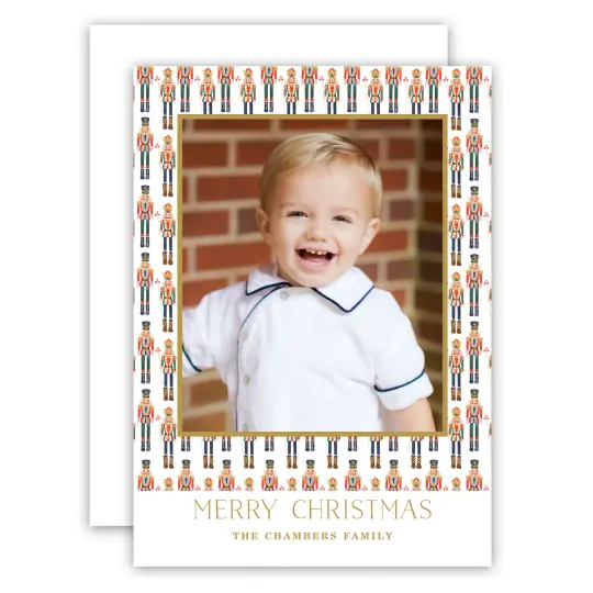 Watercolor Nutcracker Soldier Holiday Card #3