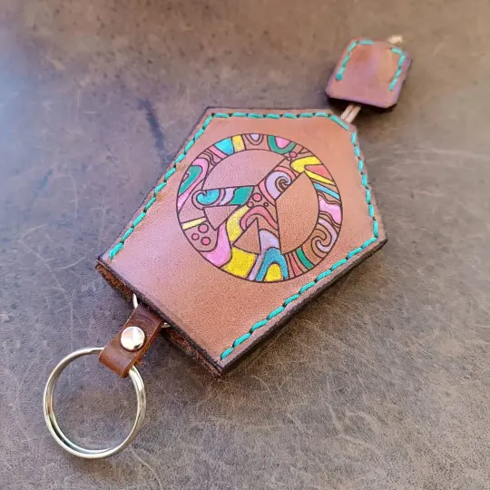 The Peace Weaver | Boho Leather Key Holder (OOAK)