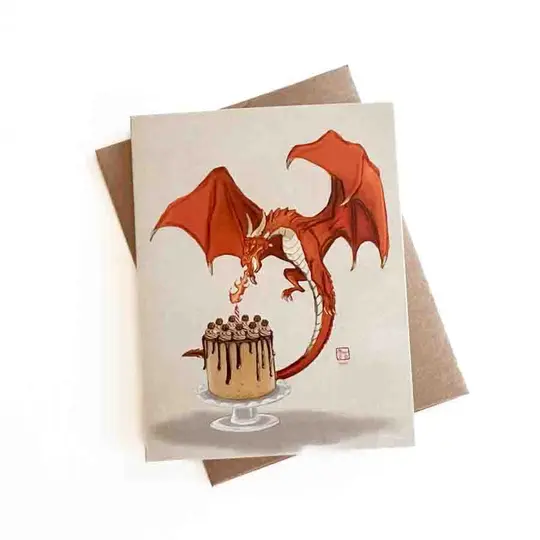 Red Dragon Birthday Card