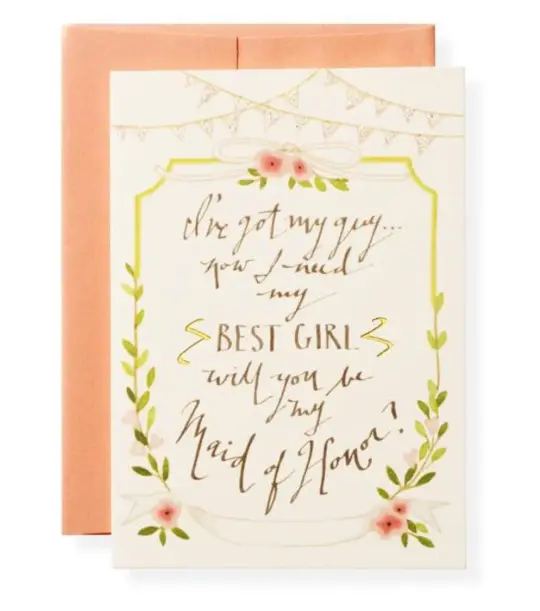 Maid of Honor Card