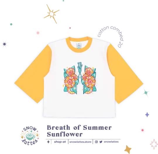 Breaths of Summer (Sunflower) -  Embroidery Cropped Tee