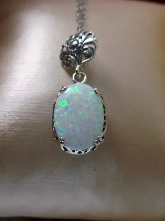 Opal Pendant, Edwardian Jewelry #P70