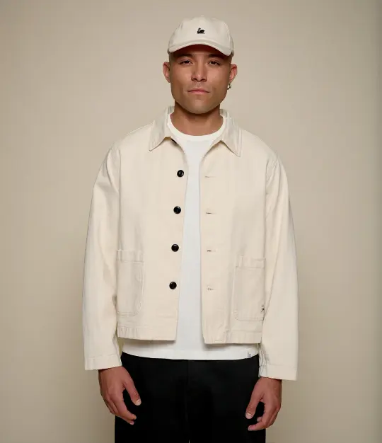 Cropped Worker's Cotton Twill Jacket