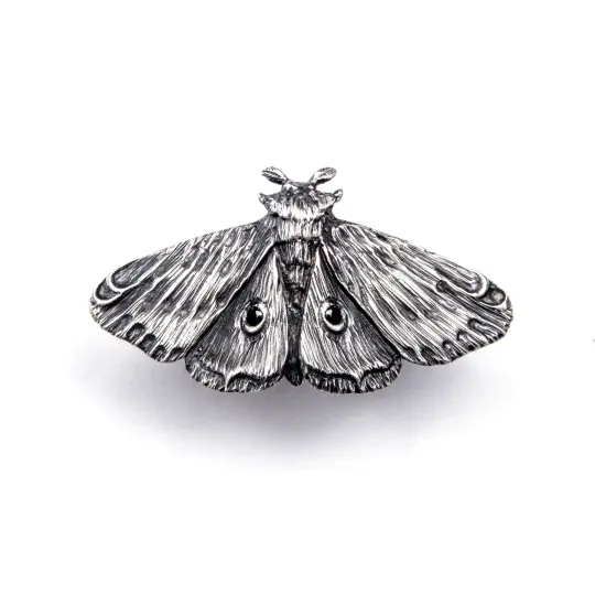 Planchette Moth Ring with black czs