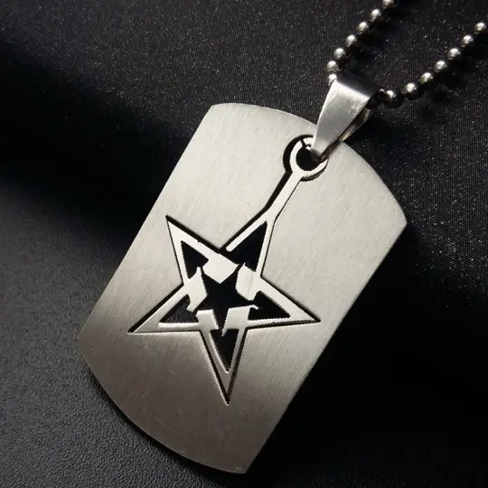 Star Dog Tag Pendant and Ball chain