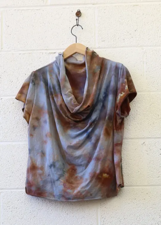 OOAK -  Vagabond Cropped Shirt / XL / LIGHT Hemp/Organic Cotton / Ice Dye (146)