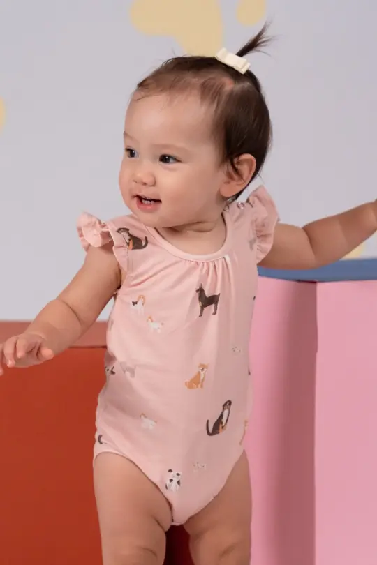 Millie Onesie - Pink Doggies (3M left!)