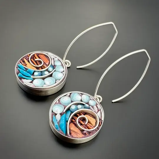 Big Wave Earrings with sunset