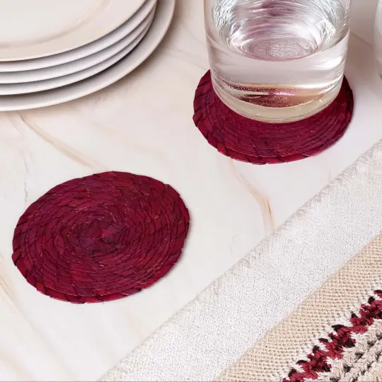 Handwoven Natural Palm Coasters