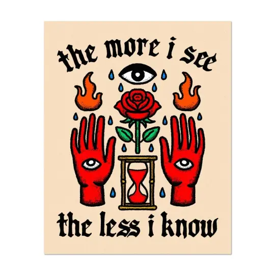 The more I see the less I know print (3 size options)