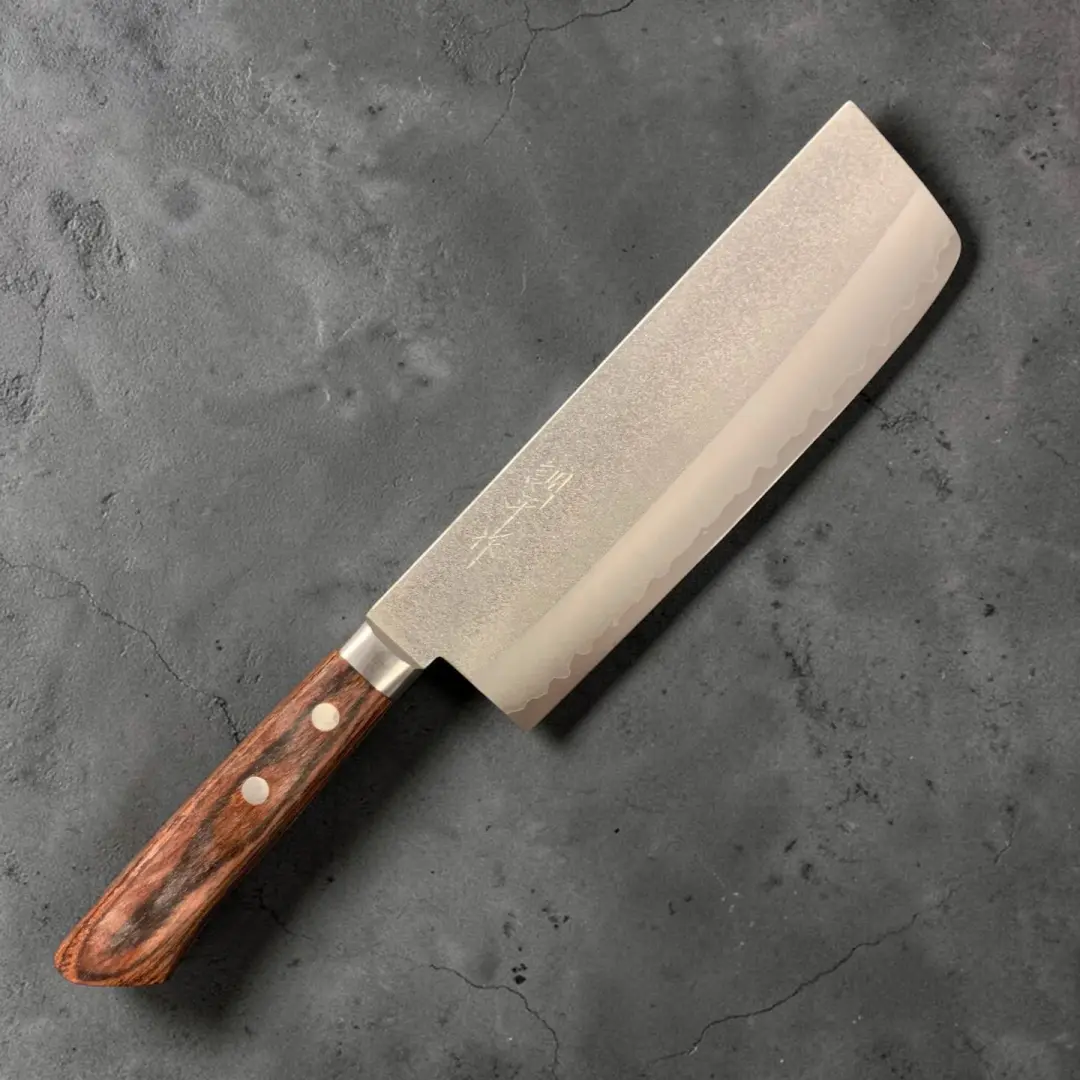 Masutani VG-1 Nashiji Nakiri with Brown Western Handle