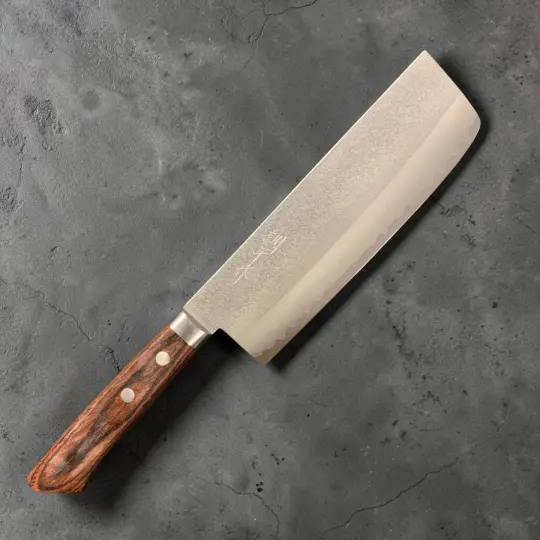 Masutani VG-1 Nashiji Nakiri with Brown Western Handle