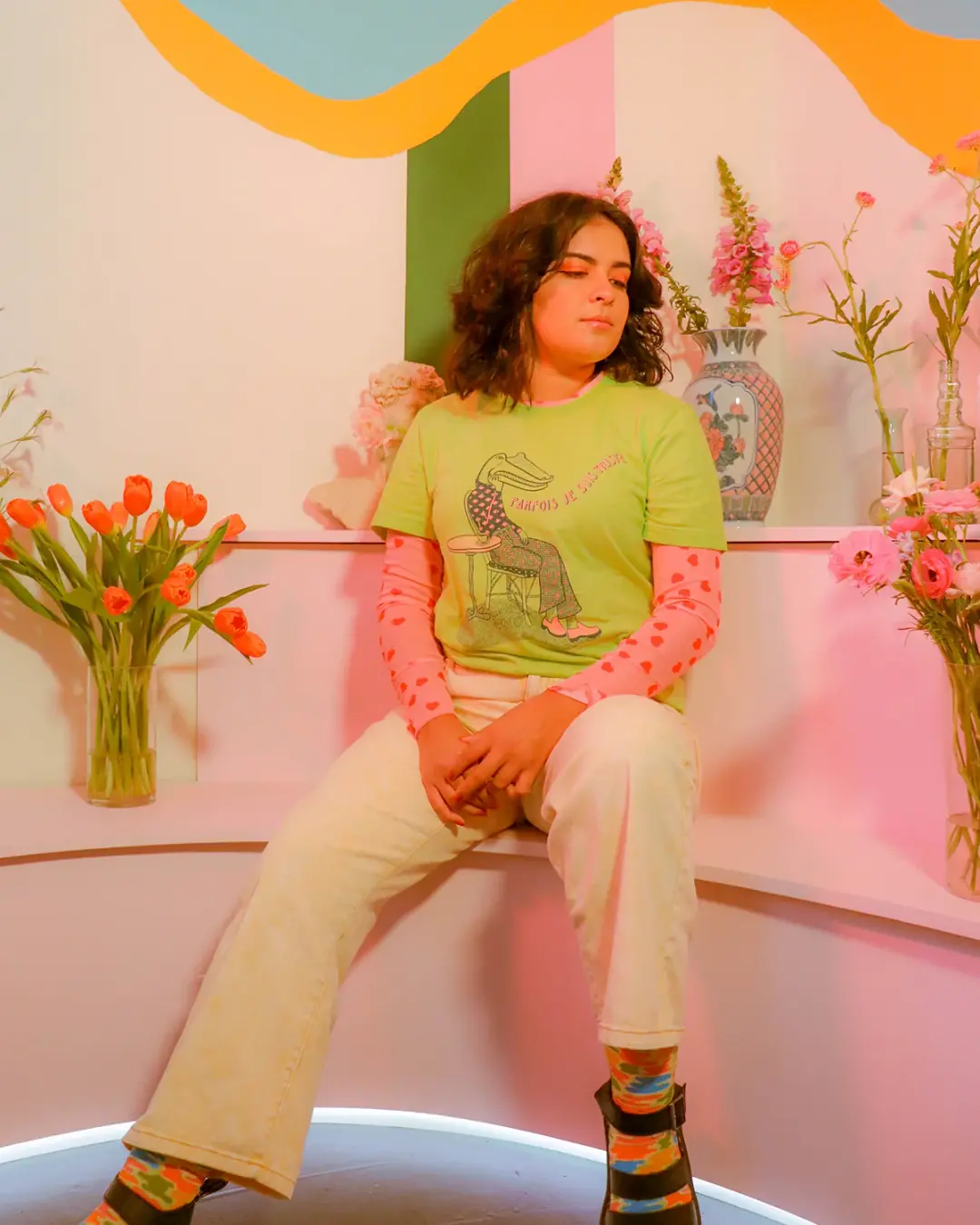 Sometimes I'm Sad Short & Long Sleeve Tees- Sour Apple.
