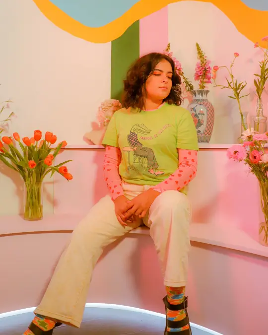 Sometimes I'm Sad Short & Long Sleeve Tees- Sour Apple.