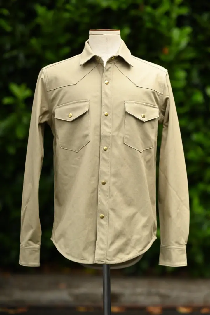 **SECONDS** Townes Western Shirt -  Tan 11oz Dry Wax Cotton Canvas