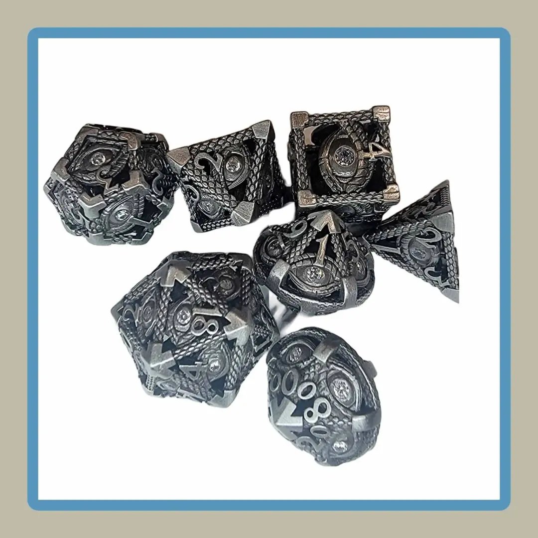 metal eye dice set