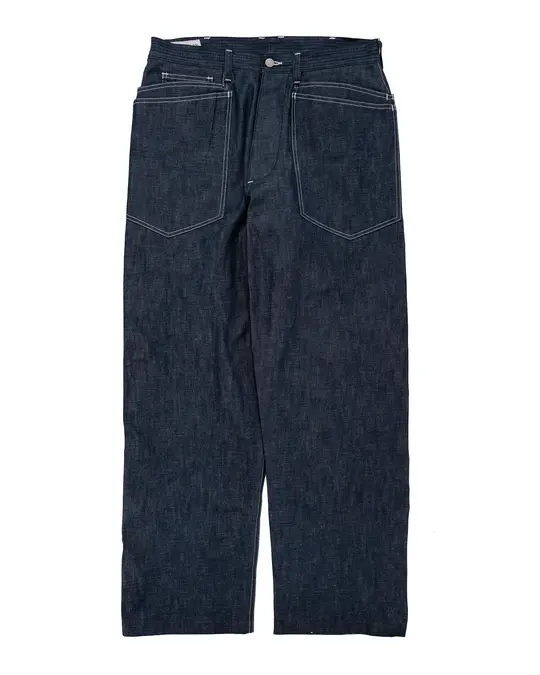 Sassafras D Scoop Pants 10oz Military Denim Indigo