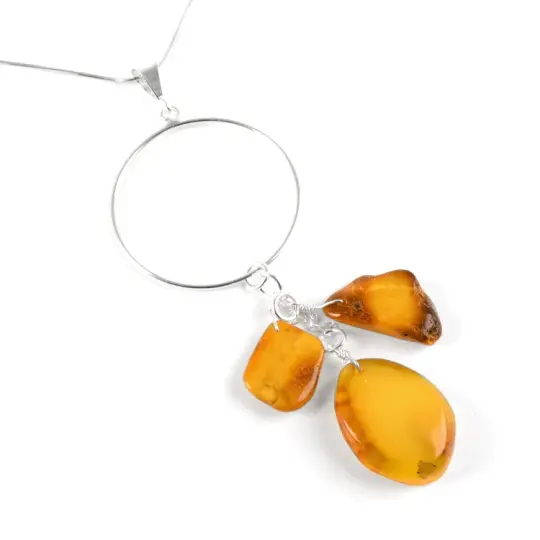 Natural Amber Chunks Modern Pendant