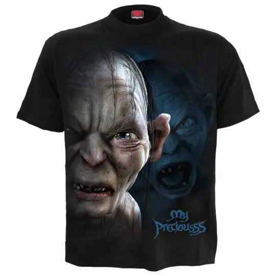 LOTR GOLLUM MY PRECIOUSSS Front Print T-Shirt Black