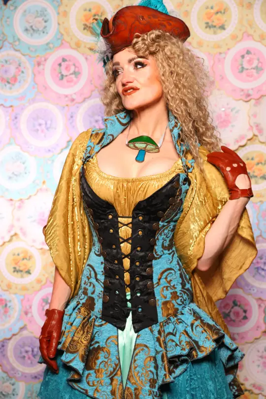Buccaneer Corset in Turquoise & Bronze Medallion - The Minerally Mine Collection
