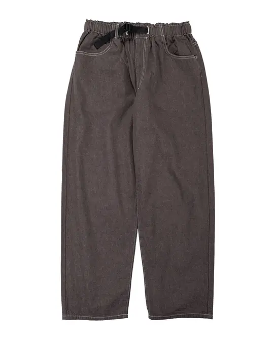 Danton Colour Denim Tuck Belted Pant Charcoal