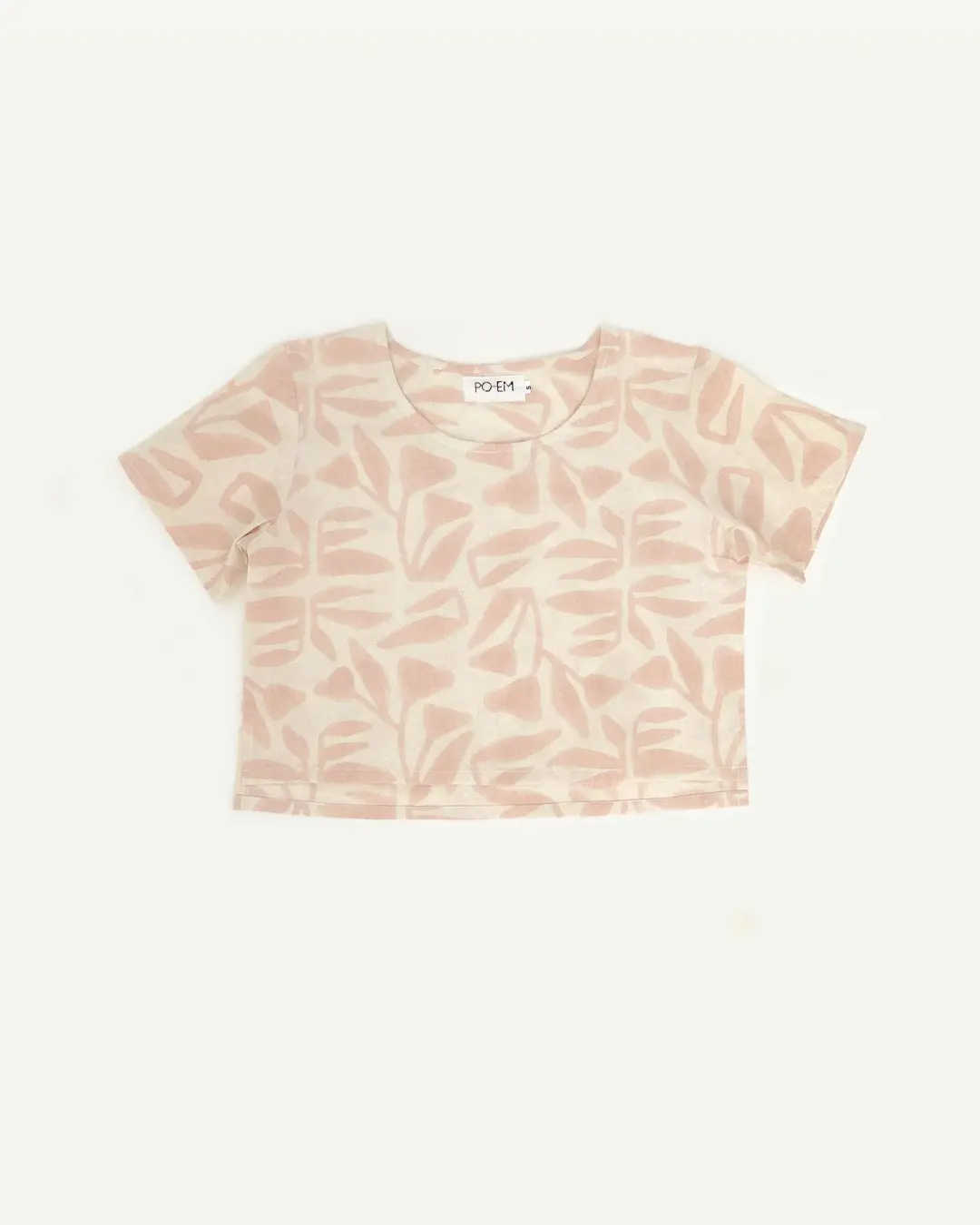 Botanical Block Print Cotton Crop Top