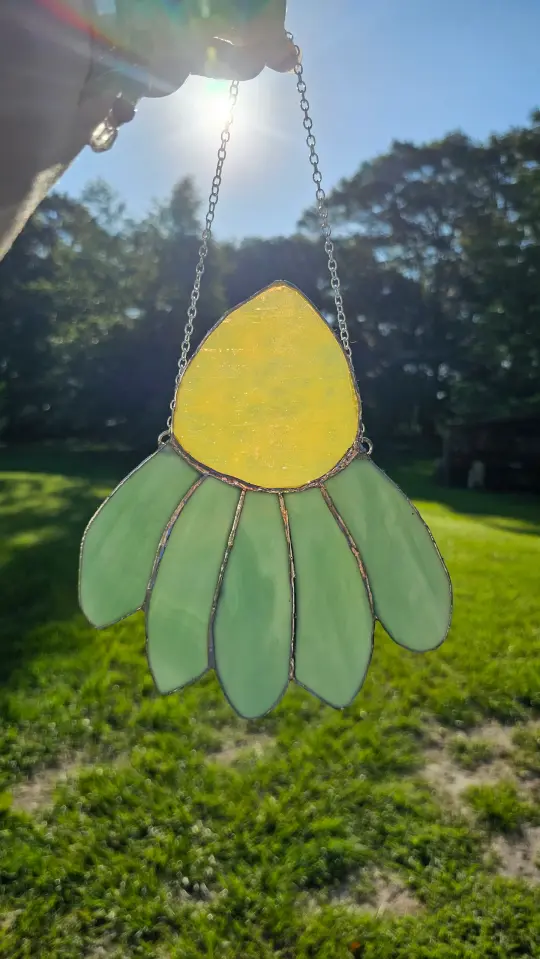 Stained Glass Flower Suncatcher