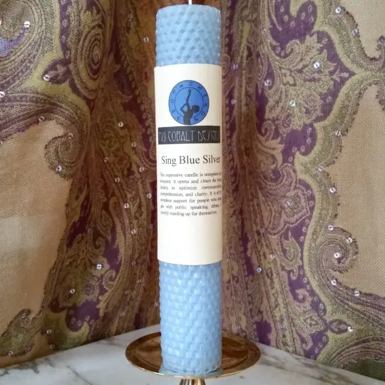 Sing Blue Silver Enchanted Candle
