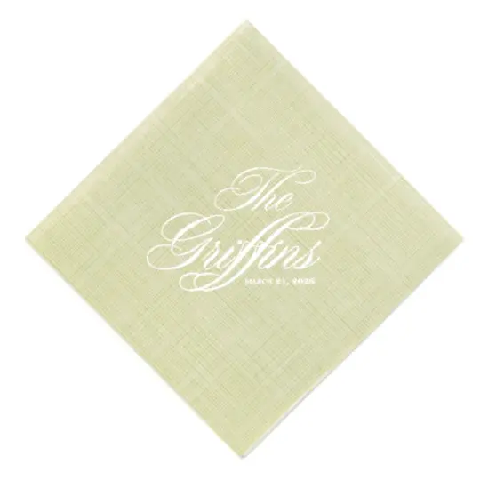 Custom Wedding Script Font Printed Cocktail Napkins