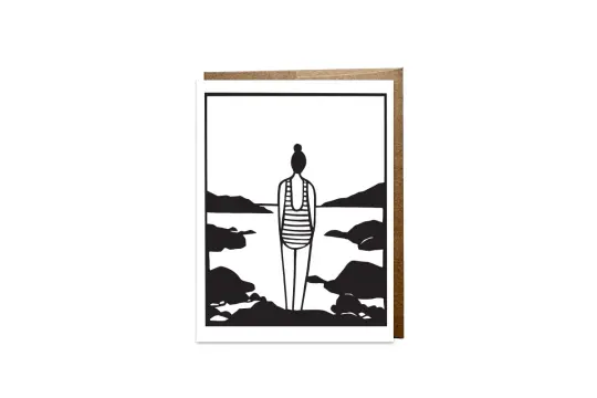 "Bay of the Subconscious (Striped Swimsuit)" card