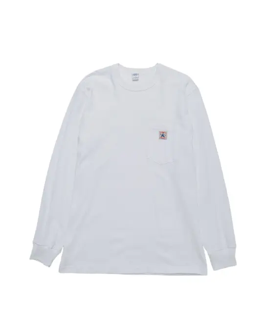 Randy's Garments Long-Sleeve Pocket Tee White